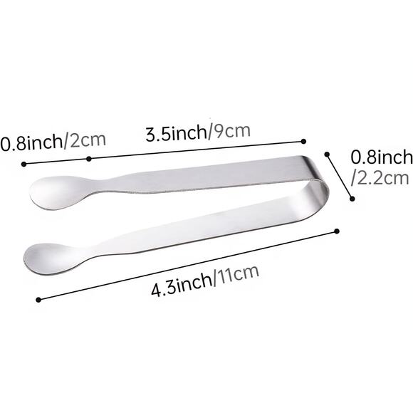 Mini Stainless Steel Serving Tongs Set – 3 Pack Buffet, Appetizers, Ice, Etc - Picture 2 of 4